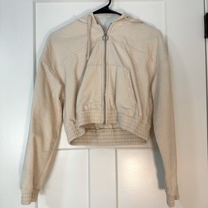 Cropped zip up hoodie